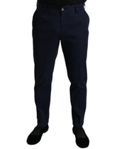 Dolce & Gabbana Dark Blue Cotton Stretch Slim Fit Dress Pants -   -  Dolce & Gabbana.
